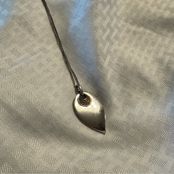 Sonia b Bitton 14k and 925 silver leaf pendant with original chain vintage - Picture 4 of 4